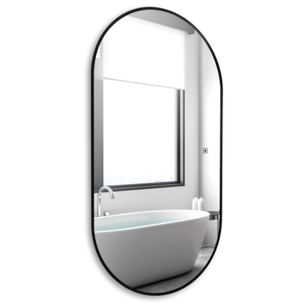 Зеркало с подсветкой и подогревом AQUAme Viva AQM9109B 55x105 черное фото
