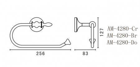 Полотенцедержатель Art&Max Bohemia AM-E-4280-Br бронза фото