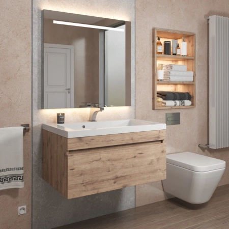 Тумба под раковину Uperwood Eva 75 3930213465 крафт табачный фото