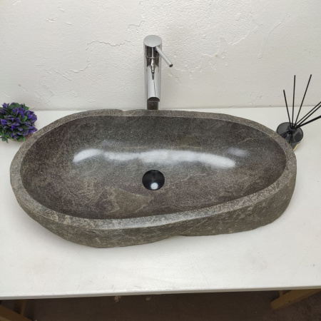 Накладная раковина из речного камня RS01188 (75*37*15) фото