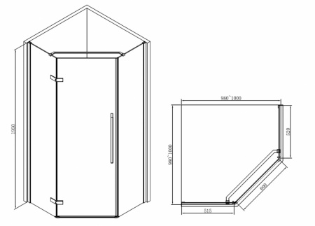 Душевой уголок Abber Ewiges Wasser AG05100B 100x100 фото