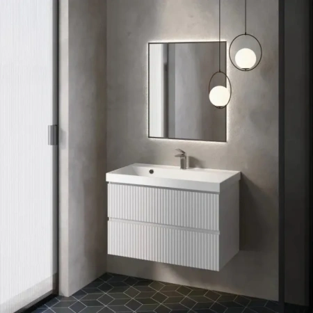 Тумба под раковину Aquame S1 AQM900180WH 80 см, белый глянец фото