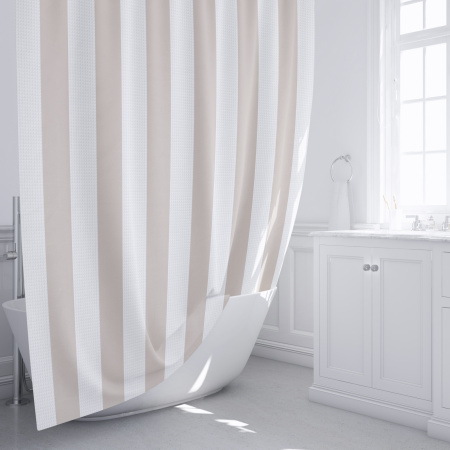 Текстильная шторка для ванны Fixsen Vafel FX-5020A бежевая фото