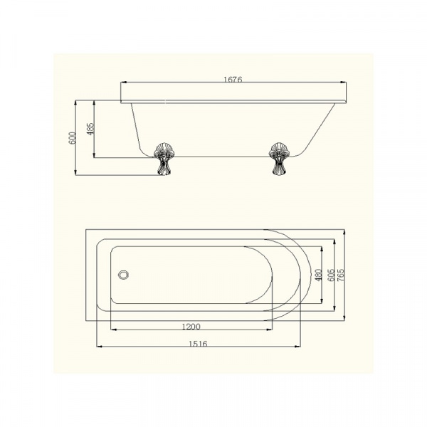 Чугунная ванна Magliezza Susanna Wh 167х76 на ножках фото