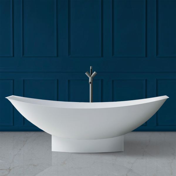 Ванна из искусственого камня Abber Stein AS9610 180x80 белая матовая фото