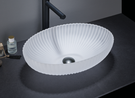 Накладная раковина стеклянная CeramaLux NC GL49-JA 51x35 белая фото