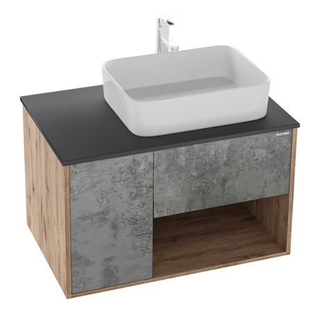 Тумба под раковину Grossman Бруно 80 108008 веллингтон/бетон фото