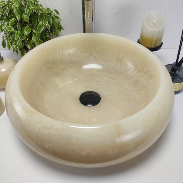 Накладная раковина из оникса Donut Yellow Medium DO-00952 (45*45*15) фото