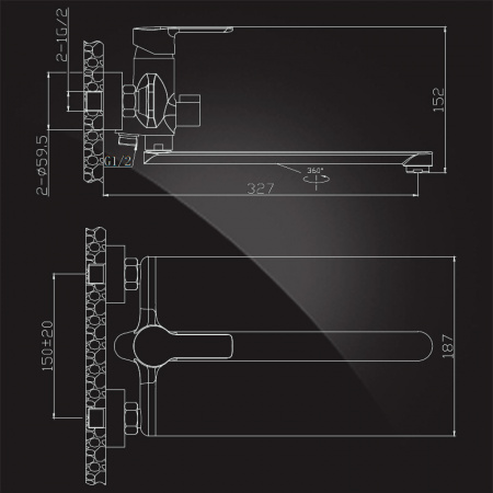 Смеситель для ванны с душем Elghansa Emerald 5392010 фото
