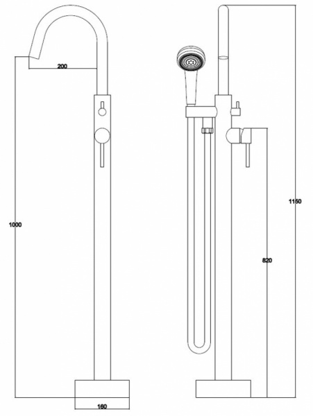 Смеситель для ванны напольный Kaiser Merkur 26182 фото