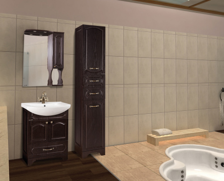 Зеркало-шкаф с подсветкой Bellezza Камелия-65 венге фото