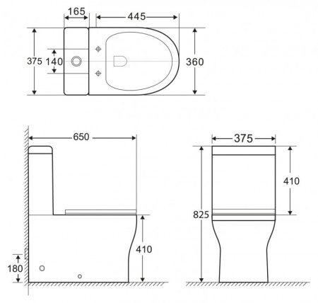 Унитаз напольный с бачком BelBagno Ancona BB1224CPR-P фото