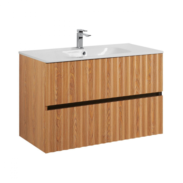 Тумба под раковину Art&Max Elegant AM-ELEGANT-900-2C-SO-BR-P бран / с подсветкой фото