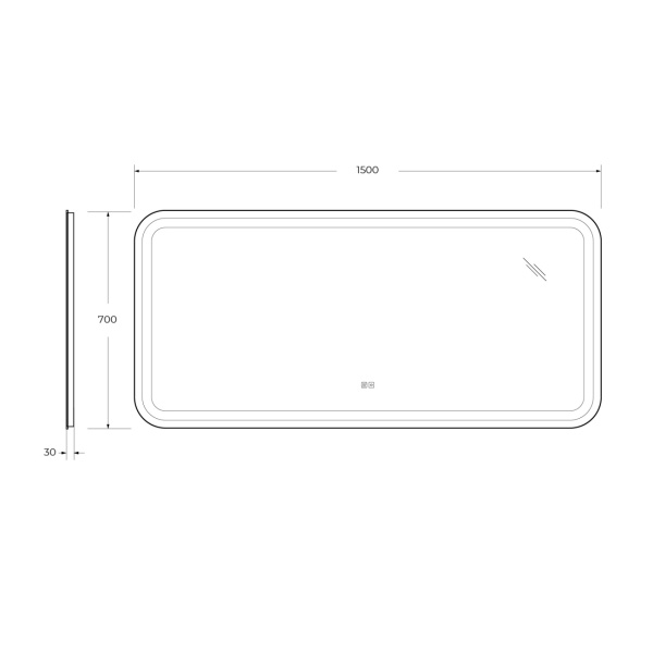 Зеркало с подсветкой, с сенсорным выключателем и подогревом Cezares Stylus CZR-SPC-STYLUS-1500-700-TCH-WARM 150x70 фото