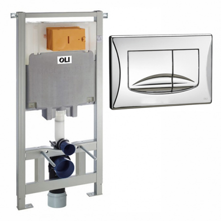 Инсталляция для подвесного унитаза Oli 80 300572mRI00 с клавишей хром глянцевый фото