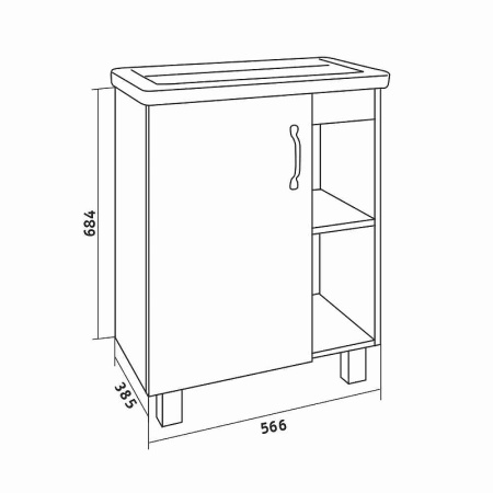 Тумба под раковину  Grossman Флай 60 106002 дуб сонома/серая фото