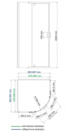 Душевой уголок WasserKRAFT Leine 35P01 90х90 фото