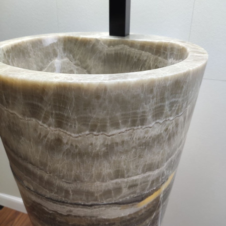 Раковина напольная из оникса Grey ON-01366 (40*40*90) фото