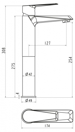 Высокий смеситель для раковины BelBagno Saluto SAL-LMC-CRM фото