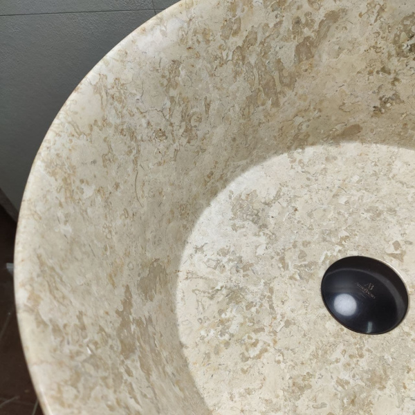 Раковина напольная из мрамора Cream MN-01362 (40*40*90) фото