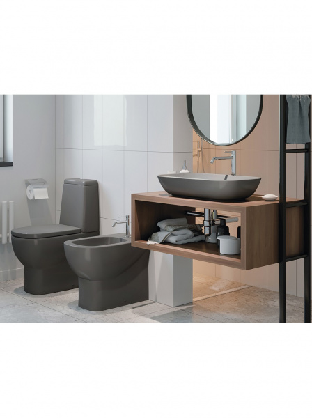 Биде напольное Sanita luxe Infinity INFSLBI25 серый матовый фото