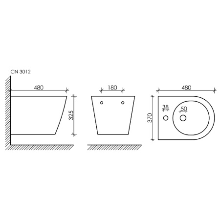 Биде Ceramica Nova Forma CN3012 подвесное Белое фото
