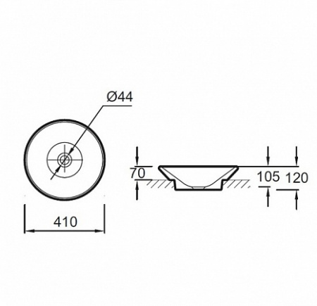 Накладная раковина Jacob Delafon Manosque E1144-00 41х41 фото