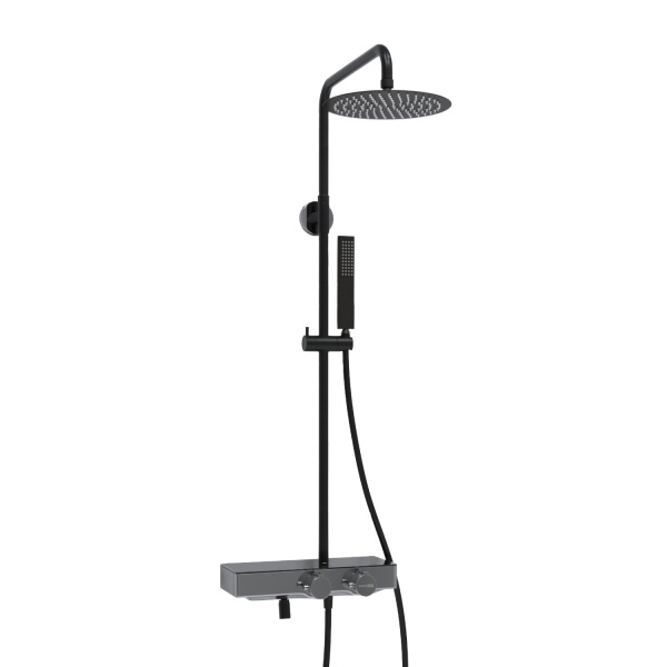 Душевая система (стойка) с термостатом WasserKRAFT Thermo A114.258.218.CB черная матовая фото