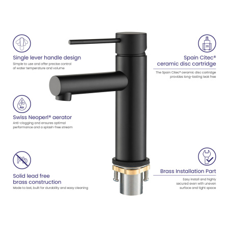 Смеситель для раковины Timo Saona 2361/03F Черный фото