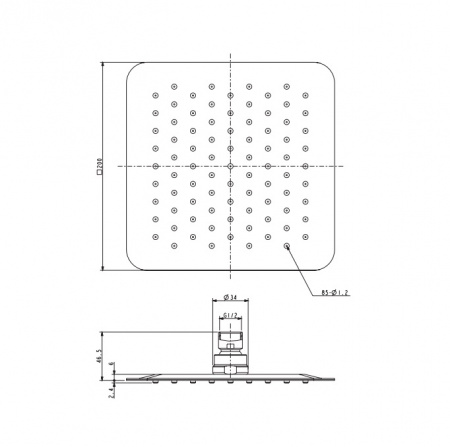 Верхний тропический душ Omnires Ultra SlimLine WGU220CR хром фото