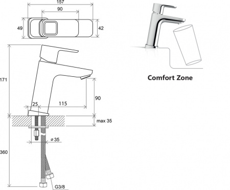 Смеситель для раковины Ravak 10° TD 014.00 X070062 фото