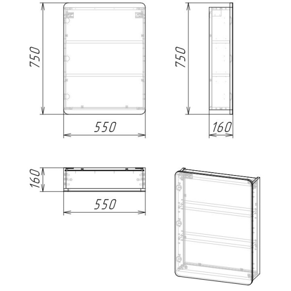 Зеркало-шкаф для ванной Grossman Талис 206006 фото