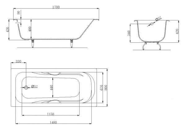 Чугунная ванна OWL 1975 Strand OWLIB191110 170x80 фото