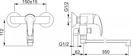 Смеситель для ванны с душем Oras Polara 1446Y фото