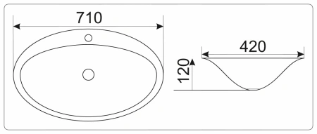 Накладная раковина GID TR422 71х42 фото