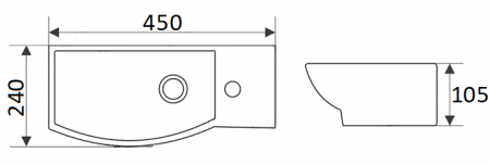 Мини-раковина CeramaLux N 7947BL 45х24 фото