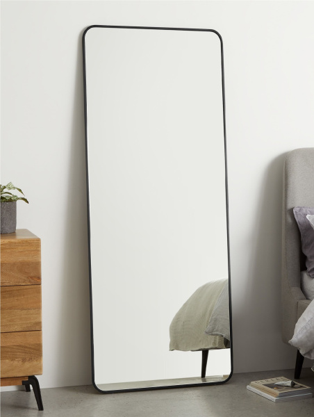 Зеркало в раме Art-Zerkalo Smart XL Black SM007BL 60ч160 черное матовое фото