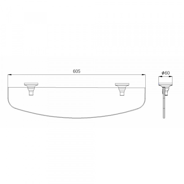 Полка стеклянная Rush Corsica CO42610 фото