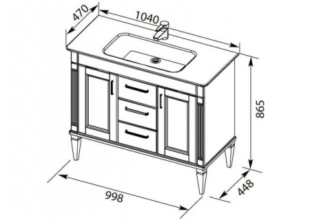 Тумба с раковиной Aquanet Селена 105 00233694 фото