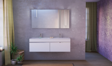 Тумба с двойной раковиной Raval Twins 140 Twi.01.140/P/W фото