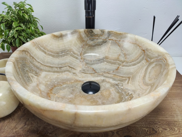 Накладная раковина из оникса Bowl Yellow Medium TinLip BO-00904 (45*45*17) фото