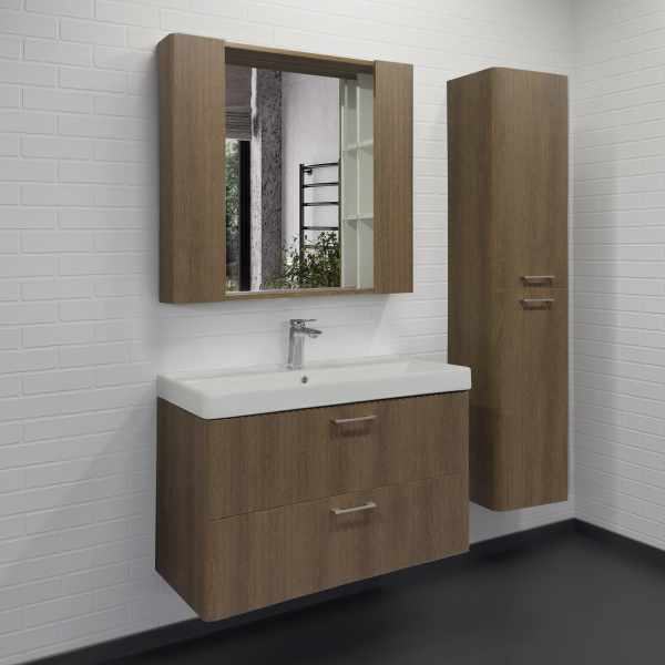 Зеркало-шкаф Comforty Ангара-90 00-00019939 дуб темно-коричневый фото