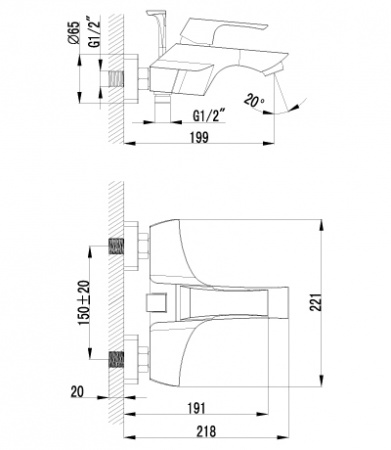Смеситель для ванны с душем Lemark Unit LM4502C фото