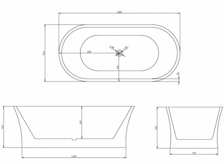 Ванна акриловая Abber AB9201-1.6 160x80 фото