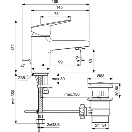 Смеситель для раковины Ideal Standard CERAPLAN BD202AA фото