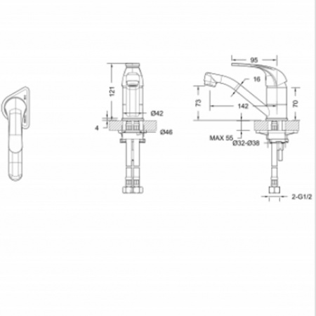 Смеситель для раковины Bravat Fit F1233188CP-RUS фото