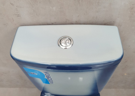 Унитаз-компакт напольный Rosa Уют 463348 синий, с сиденьем фото