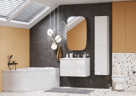 Тумба с раковиной Акватон Сохо 75 1A258101AJ010 белый глянец фото