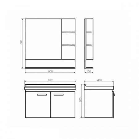 Зеркало-шкаф Comforty Рига-80 дуб сонома фото