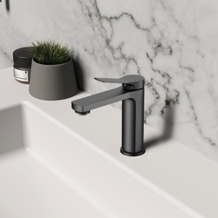 Смеситель для раковины Vincea Arco VBF-4AR01MB черный матовый фото